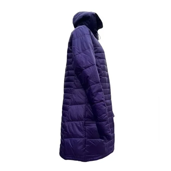 Columbia Purple Hooded Puffer Long Jacket Multi Zipper Details Size XL - Picture 4 of 16